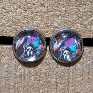 💟 Classic Horror Killer Handmade Stud Earrings Handm